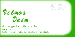 vilmos deim business card